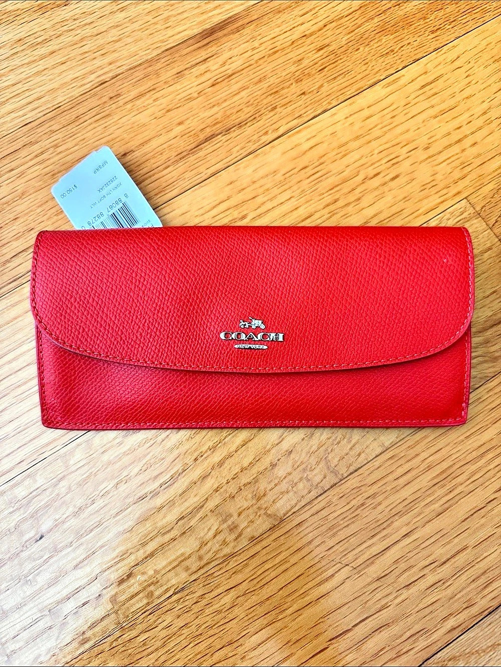 Coach Crossgrain Leather Soft Wallet Red & Brown F52688